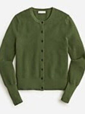 J. Crew New Ribbed Jackie Cardigan Sweater | Size XS | Green
